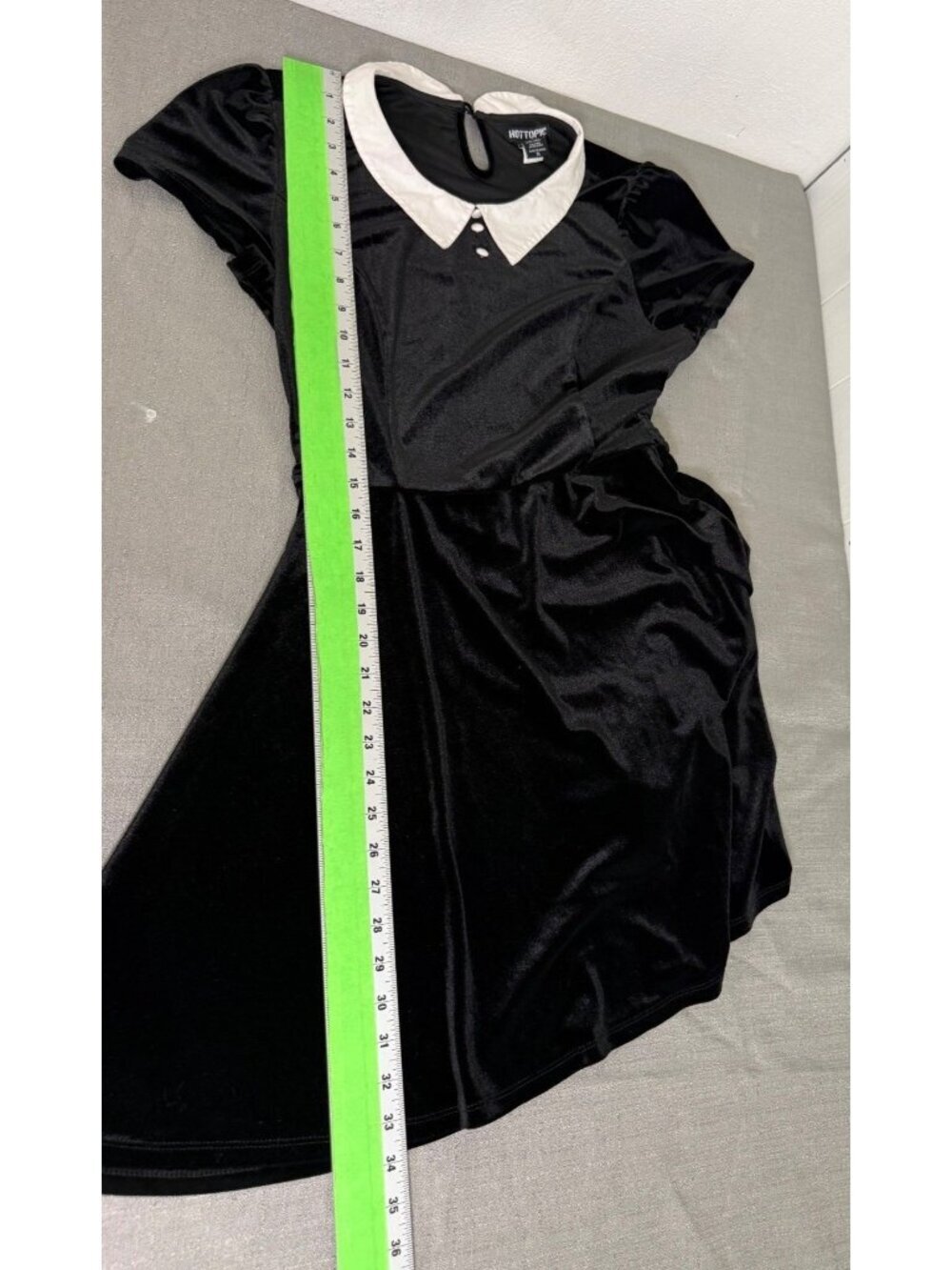Black velvet w/white collar short dress Wednesday Addams Halloween Costume XL - Picture 9 of 15